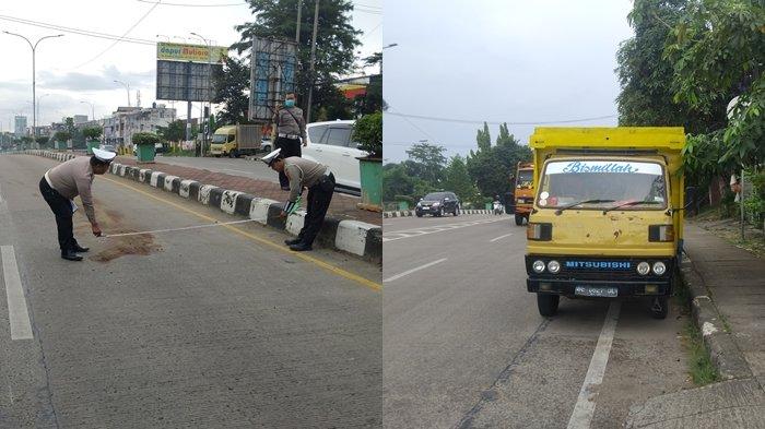LAKALANTAS  -- Anggota Satlantas Polrestabes Palembang melakukan olah TKP kecelakaan lalu lintas yang menewaskan seorang perempuan yang mengendarai motor Beat di Jalan H Abdul Rozak, Sabtu (14/6/2025). Korban terlindas truk usai terjatuh dari kendaraannya.