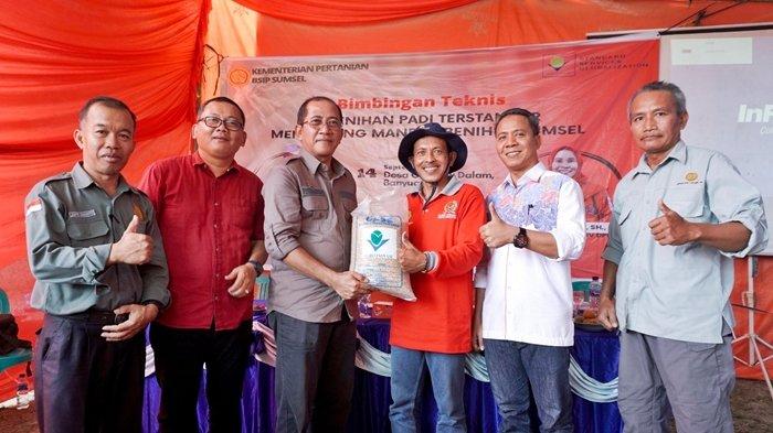 Balai Penerapan Standar Instrumen Pertanian Sumatera Selatan atau BSIP Sumsel mengadakan Bimbingan Teknis (Bimtek) Perbenihan Padi Terstandar Mendukung Mandiri Benih di Sumsel, di Desa Gelebak Dalam, Banyuasin, Kamis (14/9/2023).