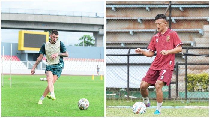 Penyerang asing Sriwijaya FC Yevhen 'Baha' Bhokhashvili dan striker Chencho Gyeltshen asal Bhutan.