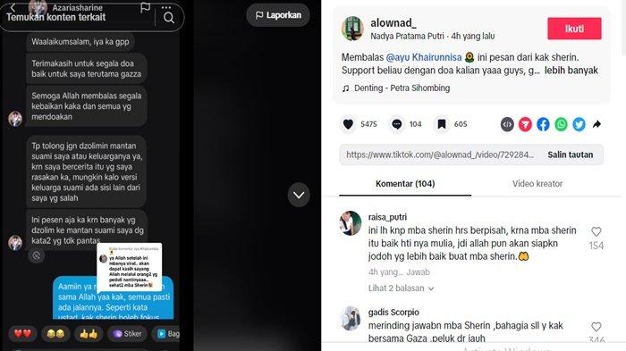 Beredar chat Sherin kepada netizen agar tidak menghujat keluarga suaminya