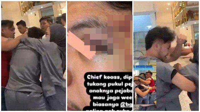 Rekaman video viral di media sosial video seorang diduga dokter koas Fakultas Kedokteran Unsri dipukul dianiaya seorang pria berkaos merah. - Berikut kondisi terbaru dokter koas yang dianiaya.