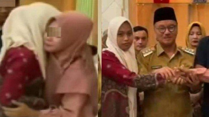 Perdamaian antara guru Supriyani dengan Aipda WH dan istrinya di Rumah Bupati Konawe Selatan, Sulawesi Tenggara, Selasa (5/11/2024).