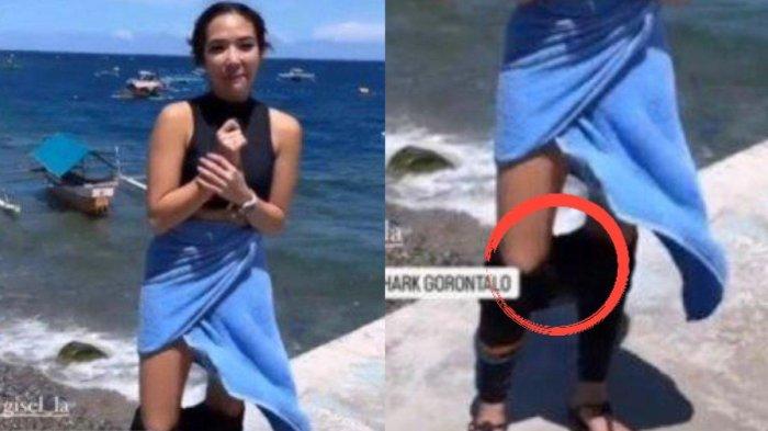 Celana Gisel melorot saat diwawancara