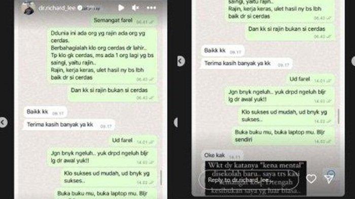 Chat Farel Aditya dibongkar dr Richard Lee