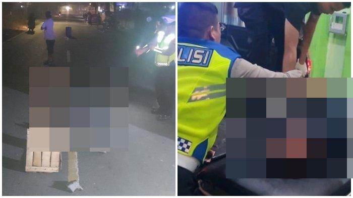 Dokumen Polisi saat mengevakuasi jenazah korban kecelakaan di Jl. Ahmad Yani RT 01 Kelurahan Jogoboyo Kecamatan  Lubuklinggau Utara I Kota Lubuklinggau pada Sabtu 28 Oktober 2023 sekira pukul 01.00 Wib dinihari.