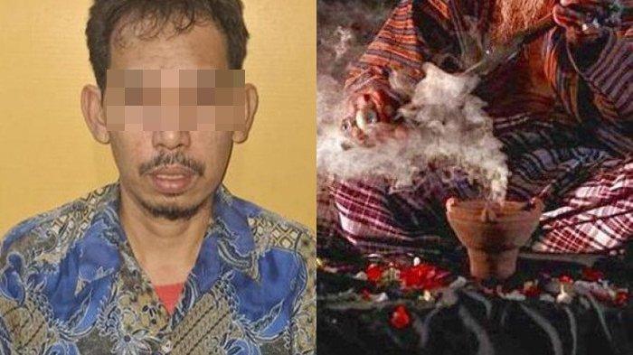 Dukun bernisial DDS (47) saat ditangkap di Kabupaten Inhu, Riau.