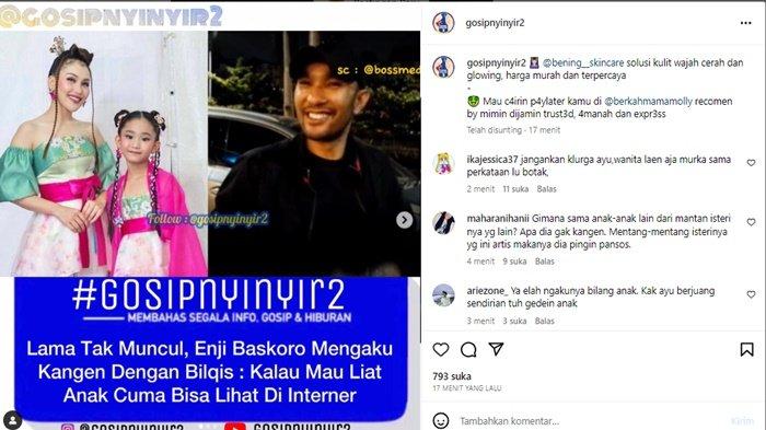 Enji Baskoro ngaku kangen Bilqis