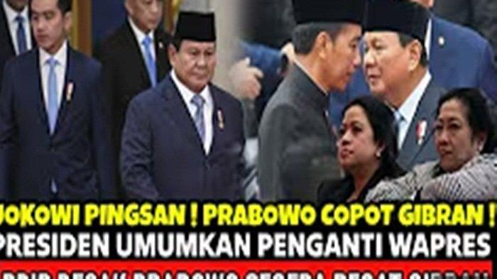 HOAKS GIBRAN DIPECAT - Tangkapan layar YouTube Kajianonline. Fakta kabar Prabowo resmi pecat Wapres Gibran, digantikan Puan Maharani