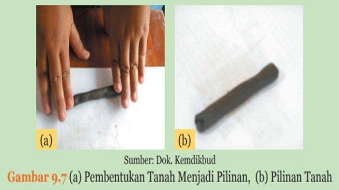 Gambar 9.7 (a) Pembentukan Tanah Menjadi Pilinan, (b) Pilinan Tanah
