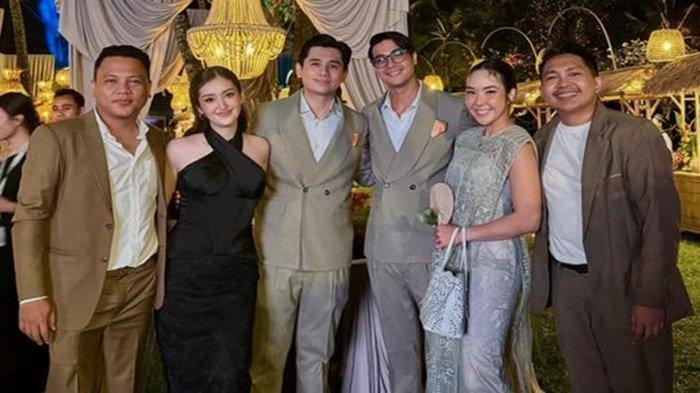 TAMPIL MESRA - Gisella Anastasia dan Cinta Brian menjadi perhatian publik saat menghadiri acara pernikahan Luna Maya dan Maxime Bouttier di Bali pada Rabu (7/5/2025).