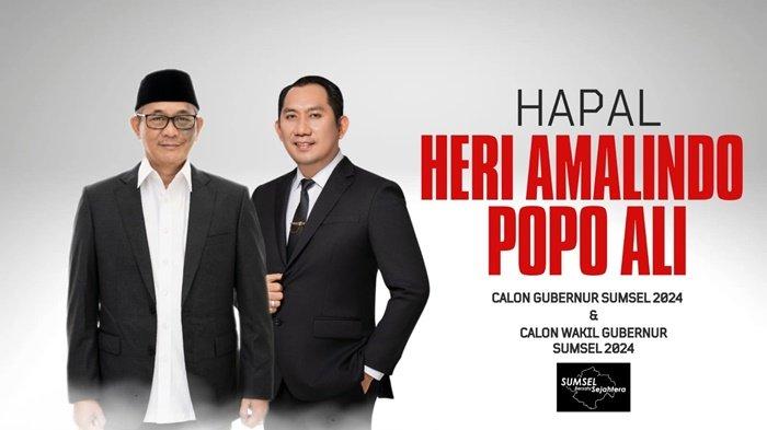 Bakal pasangan calon Gubernur dan Wakil Gubernur Sumatera Selatan (Sumsel) Heri Amalindo- Popo Ali (HAPAL), mengklaim bakal diusung oleh lima partai politik di pemilihan gubernur (Pilgub) Sumsel pada November 2024 mendatang, Senin (1/7/2024)