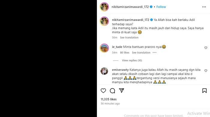 Heboh Nikita Mirzani meminta keadilan dari Allah