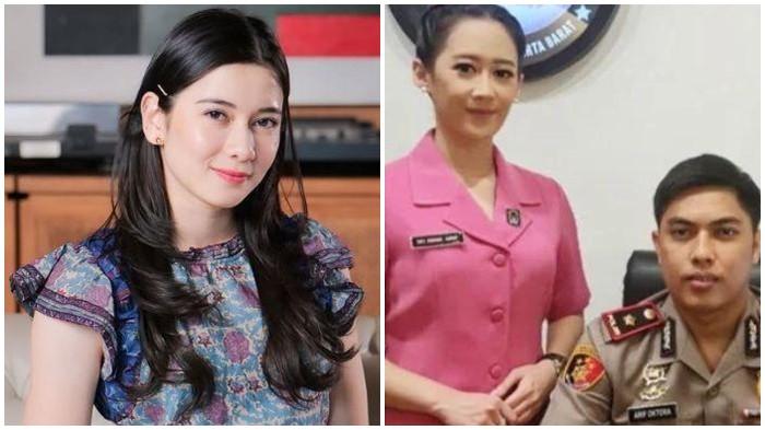 IRIS WULLLUR BEREAKSI - Potret Iris Wullur, artis yang dicap selingkuhan Kompol Arif (kiri). Kompol Arif Purnama Oktora dan istrinya Kusuma Anggraini atau Nini (kanan). Dicap selingkuhan Kompol Arif, Iris Wullur bereaksi.