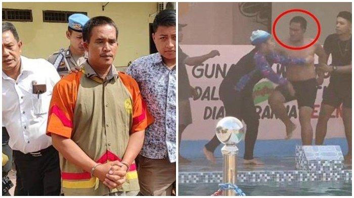 Jaimas Simaremare, pelatih renang tendang alat vital wanita kini resmi ditetapkan menjadi tersangka oleh Polres Asahan, Selasa (6/8/2024)