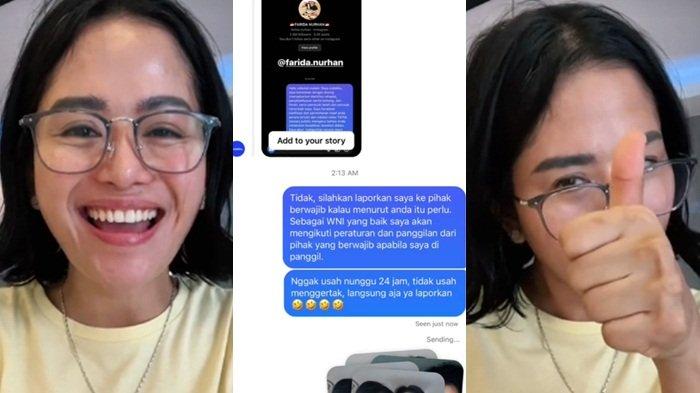 Jawaban Farida Nurhan usai diancam dilaporkan selebgram Codeblu ke polisi, kini tantang balik.