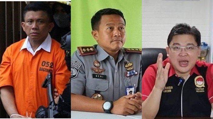 Kalapas Beni Hidayat (tengah) membantah pernyataan Alvin Lim (kanan) bahwa Ferdy Sambo (kiri) tidak pernah ditahan di Lapas Salemba.