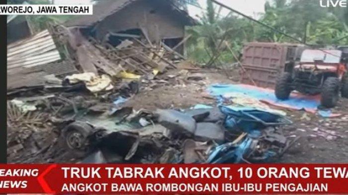 KECELAKAAN MAUT DI PURWOREJO - Kecelakaan maut terjadi di Purworejo, jalur Purworejo menuju Magelang, Jawa Tengah, Rabu (7/5/2025). Dalam kecelakaan lalu intas tersebut menyebabkan 10 orang tewas di lokasi kejadian.