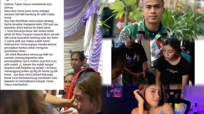Keluarga Manja Mooy bantah minta mahar Rp250 juta ke Pratu Andi, tuntut nikah karena hamil duluan