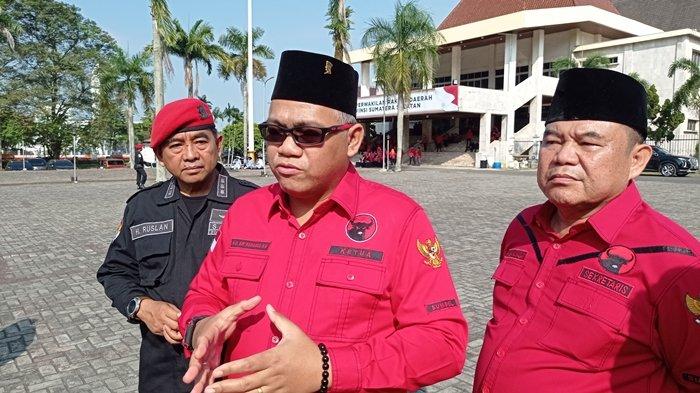 Ketua DPD PDIP Sumatera Selatan (Sumsel) Giri Ramanda N Kiemas di sela-sela  memperingati hari lahirnya Pancasila di Lapangan DPRD Sumsel, Kamis (1/6/2023).