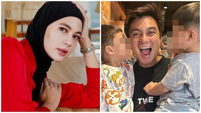 Paula Verhoeven (kiri) Baim Wong dan kedua buah hatinya. - Kini Baim Wong minta pengacara Paula lihat sendiri reaksi sang anak saat bertemu ibunya.