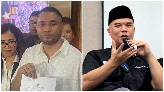 POLISIKAN AHMAD DHANI- Musisi Rayen Pono resmi melaporkan Ahmad Dhani terkait kasus diskriminasi ras dan etnis dan UU ITE di Bareskrim Mabes Polri, Rabu (23/4/2025) (kiri). Potret Ahmad Dhani saat diwawancarai awak media berapa waktu lalu. Kini musisi Rayen Pono resmi melaporkan Ahmad Dhani.