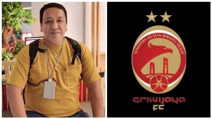 Kolase foto Ketua Umum PSSI Palembang Muhammad David dan logo Sriwijaya FC.