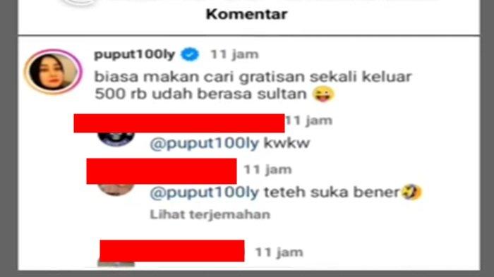 Inilah komentar Puput saat Doddy Sudrajat pamer bayar sekali makan Rp500 ribu.