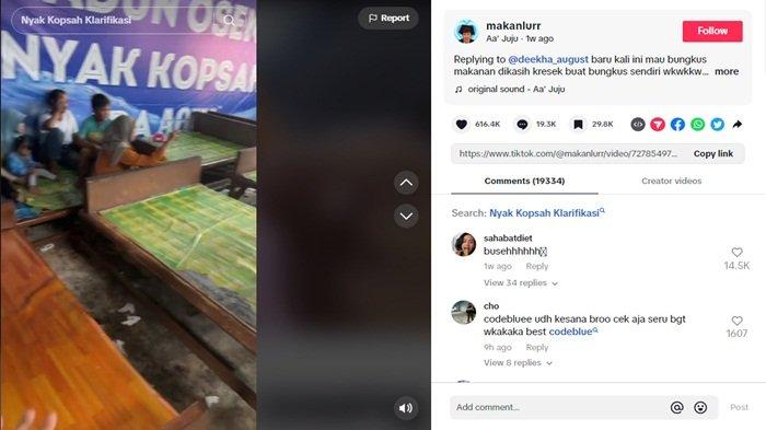 Kondisi warung makan Nyak Opsah yang dikritik seleb TikTok Aa Juju.