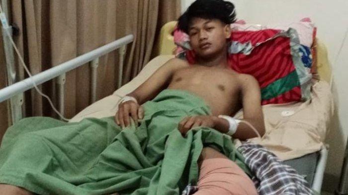 Korban penganiayaan gangster di Lubuklinggau dirawat di rumah sakit, Senin (1/1/2024).