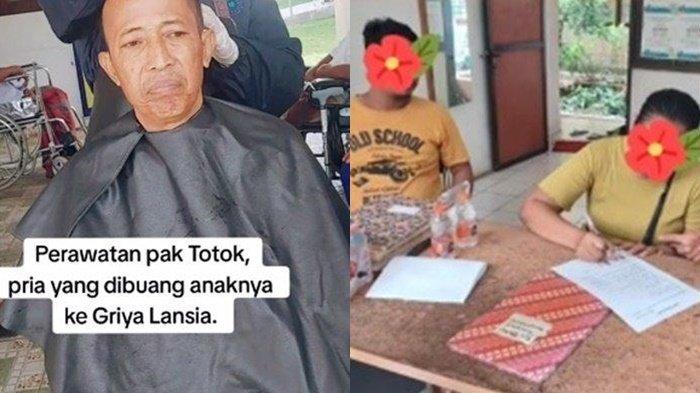Kronologi pria lansia Pak Totok yang dibuang dua anaknya ke panti jompo, Rabu (27/12/2023). (TikTok/ariefcamra)