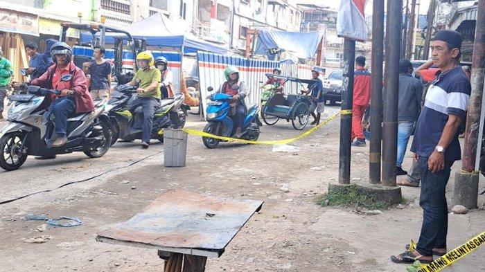 Lokasi korban pembunuhan di Jalan Segaran, Kelurahan 15 Ilir, Kecamatan Ilir Timur I Palembang, Jumat (30/6/2023).