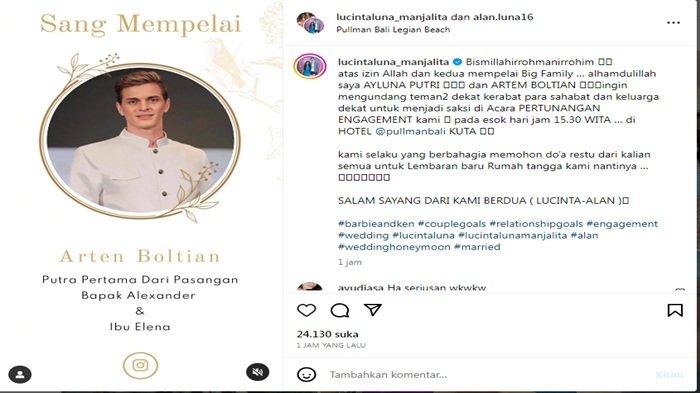 Lucinta Luna sebar undangan pertunangan, resmi serius dengan pacar bule.