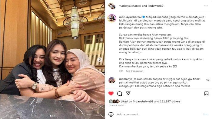 Unggahan Marrisya Icha yang mendukung Nathalie Holscher lepas hijab singgung soal surga dan neraka.