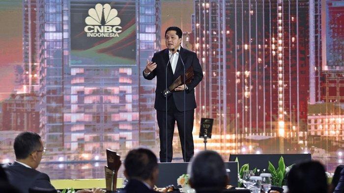 Menteri BUMN Erick Thohir yang juga meraih penghargaan Best Leader for State Owned Enterprise Transformation