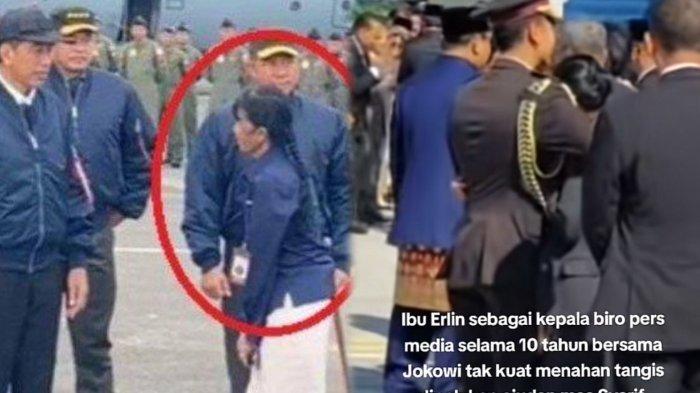 Momen Erlin Wanita 'Kebal Paspampres' Nangis Dipelukan Ajudan Syarif saat Lepas Jokowi ke Solo