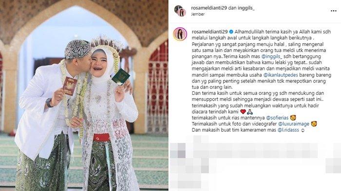 Momen bahagia Rosa Meldianti dan Inggil menikah