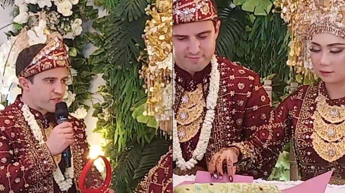Momen bule Jerman bernama Simon Schiffmann menikahi wanita Baturaja bernama Evi Lesvita, Jumat (20/10/2023).
