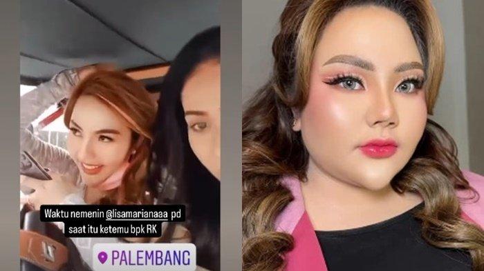 PERTEMUAN LISA RK - Tangkapan layar Instagram Meylanie.otaibi1605kiri, tangkapan layar Instagram Lisa Mariana (kanan). Momen pertemuan Lisa Mariana dan Ridwan Kamil di Palembang dibongkar
