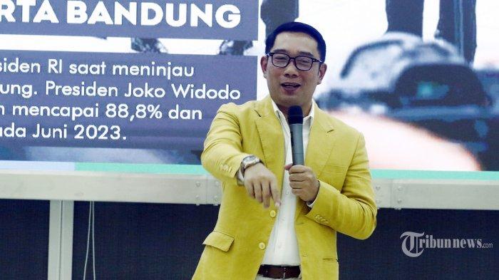 DILAPORKAN RIDWAN KAMIL - Wakil Ketua Umum Bidang Penggalangan Pemilih Ridwan Kamil memberikan sambutan pada acara Kuliah Umum Partai Golkar di Institut Golkar, Jakarta, Senin (13/3/2023).Nasib Malang Lisa Mariana Dilaporkan Ridwan Kamil, Uang Tutup Mulut Rp 2 M tak Pernah Ada