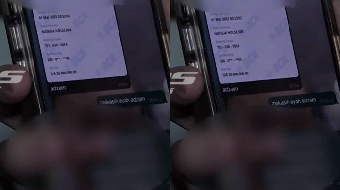 Nathalie Holscher menunjukkan bukti chat Sule yang dibalasnya.