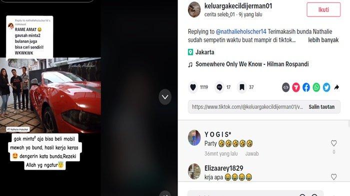 Nathalie Holscher bangga bisa beli mobil sport