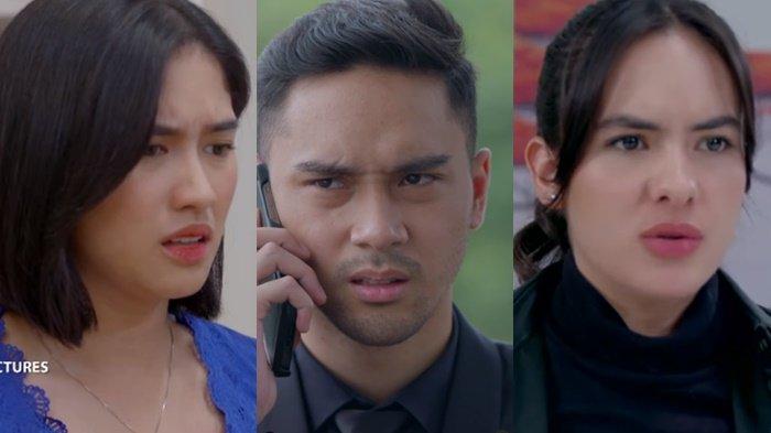 Dari kiri: Ochi Rosdiana sebagai Nuna, Achmad Megantara sebagai Baskara, Steffi Zamora sebagai Kiara di Sinetron Cinta Tanpa Karena Malam Ini.