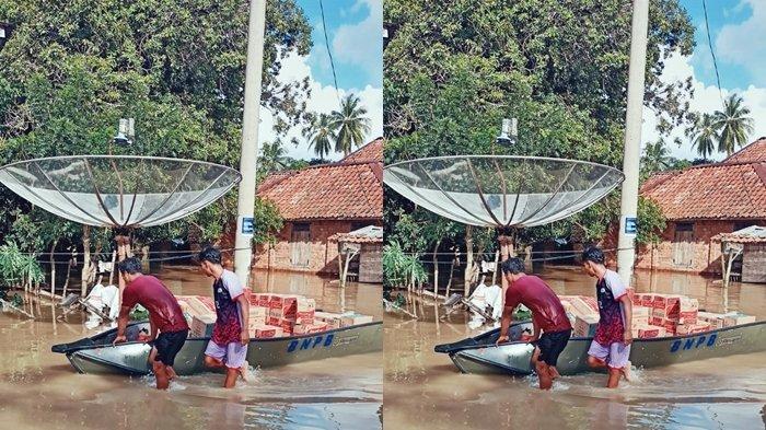 PT TeL menyalurkan bantuan sembako ke 20 desa di Tanjung Enim yang terdampak banjir, pada tanggal 16 Januari 2023.