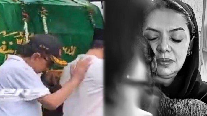 PEMAKAMAN IBRAHIM ASSEGAF - Tangkapan layar prosesi pemakaman suami Najwa Shihab via Intens. Suasana pemakanan Ibrahim Assegaf diiringi hujan deras.