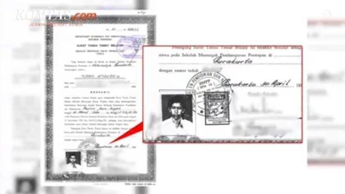 IJAZAH JOKOWI - Tangkapan layar YouTube Kompas TV. Penampilan ijazah Jokowi yang tersebar di sosial media
