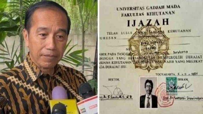 IJAZAH JOKOWI - Tangkapan layar sosok Jokowi dan ijazahnya, disadur pada Kamis (15/5/2025). Penasehat Kapolri ungkap tujuan pihak yang menyebut ijazah Jokowi palsu.
