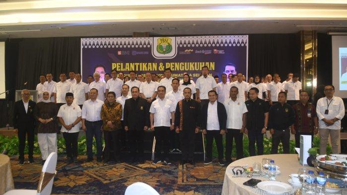 Pengukuhan Pengurus PBSI Sumsel Periode 2023-2027 di Hotel Arista, Jum'at (2/8/2024) malam.
