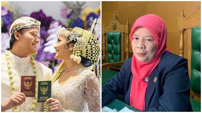 (Dari kiri ke kanan) Momen pernikahan Rizky Febian dan Mahalini 10 Oktober 2024 lalu, Humas Pengadilan Jakarta Selatan, Taslimah.