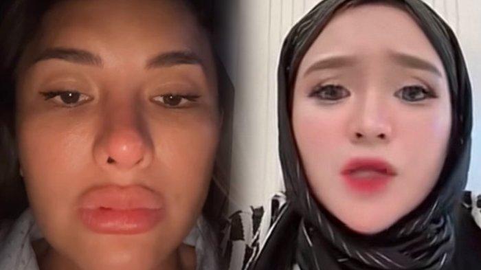 (Kiri) Nikita Mirzani kesal lihat (kanan) Herlin Kenza ikut campur urusannya dengan Shella Saukia