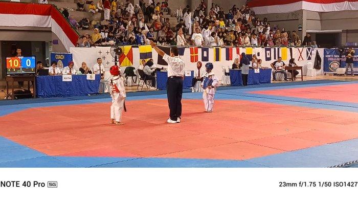 GELAR KEJUARAAN TAEKWONDO --Kejuaraan Taekwondo bertajuk Piala Danlanal Palembang Mok's Taekwondo Championship 6 resmi digelar di GOR Dempo Jakabaring Sport City Palembang, Sabtu 17 hingga 18 Mei 2025.